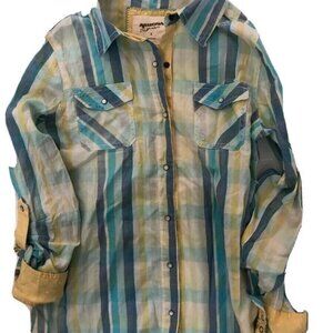 Arizona Cotton Shirt Junior's Women's Small Plaid